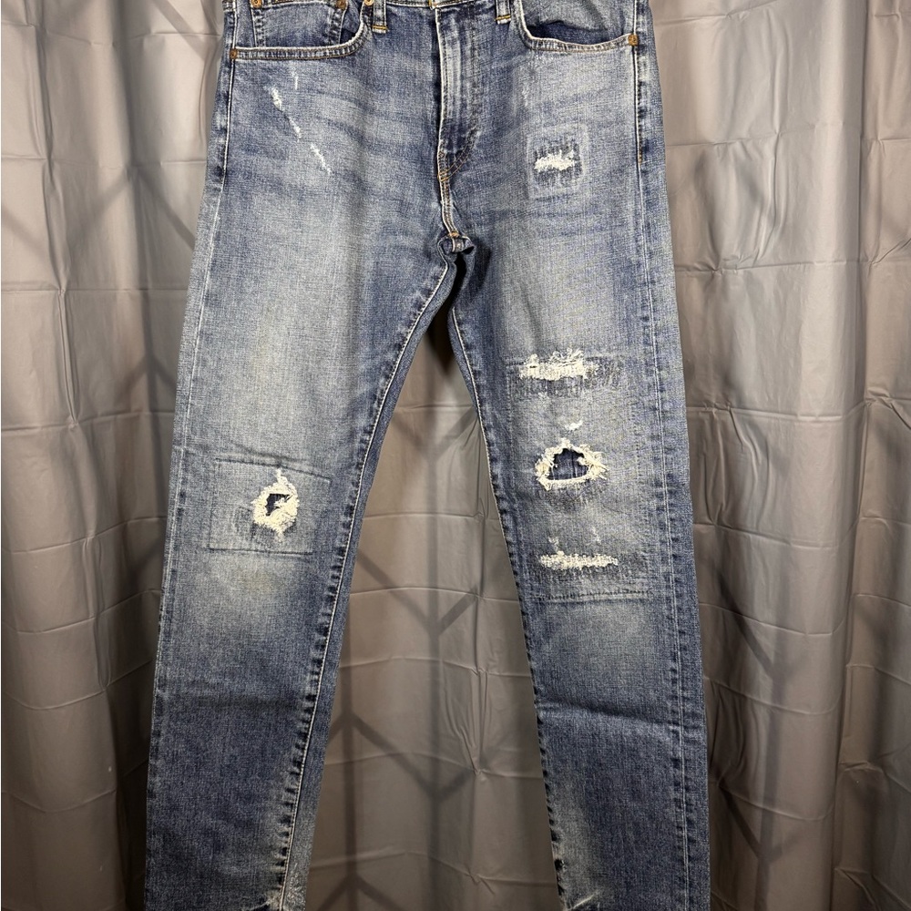 Polo Ralph Lauren Men's Skinny Jeans in Distressed Blue